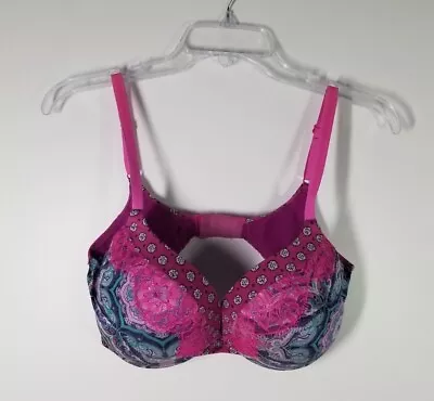 Victorias Secret Pink Blue Lace Push Up Bra Size 36D • $21.98