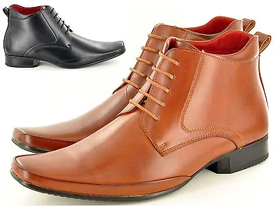 New Mens Formal Chelsea Ankle Boots Italian Style Leather Lined  UK Sizes 6-12  • £28.98
