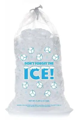 Plastic Ice Bags 8 Lb With Draw String - Pack Of 100   • $19.78