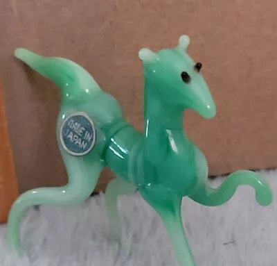 Vintage Handblown Green Glass HORSE Tiny FIGURINE MADE IN JAPAN • $20