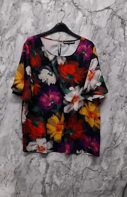 £14 • Buy Butler And Wilson Floral Print Round Neck Top Size XXL {N183}