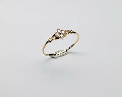 8K (333) Solid Yellow Gold CZ Cocktail Ring Size 6 1/2 • $29