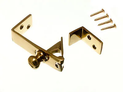 8 X New Brass Counter Flap Catch And Stay Polished Brass & Screws • £113.96