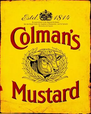 Colmans Mustard Vintage Art Reprint Metal Retro Sign Vintage Sign Tin • £5.64