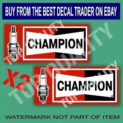 VINTAGE CHAMPION Decal Sticker X2 Vintage Americana Garage Hot Rod Stickers • $5.50