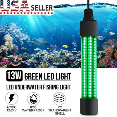 12V LED Underwater Submersible Fishing Light Night Crappie Shad Squid Boat Green • $15.98