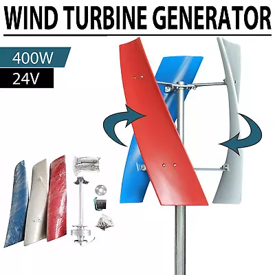 USA 3Blades Helix Wind Turbine Generator Vertical Axis Wind Power 400W DC 12V • $209