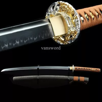 Real Japanese Katana T10 Steel Clay Tempered Samurai Battle With Bronze Scabbard • $358.60