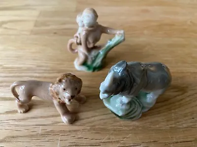 Wade Whimsies - Set 4 - African Jungle Animals (1955 - 1958) Lion Rhino Monkey • £30