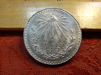 1932 Mexico Gem Uncirculated One Un Peso Silver Coin - No Reserve • $15.09