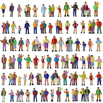 P100W 100pcs 1:87 Painted Figures HO Scale Standing People Assorted Poses Model • $23.37