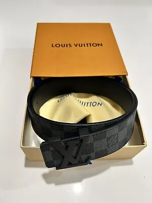 Louis Vuitton Damier Graphite Black LV Initials Buckle Size (95/38) • $135