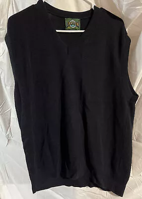 Jantzen Mens Pullover Sweater Vest Black V Neck Sleeveless USA Made XL • $14.99