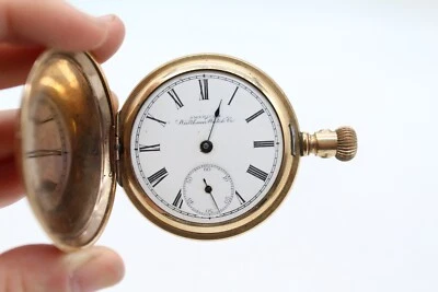 £0.99 • Buy C Antique American Waltham Watch Gold Plated Full Hunter Top Wind Pocket Watch
