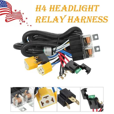 $12.91 • Buy H4 LED Headlight Brightness Intensifier Wiring Harness For Toyota Pickup Truck