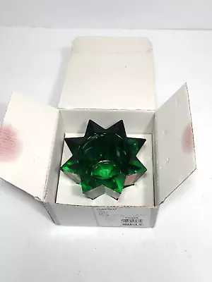 NACHTMANN CHRISTMAS CRYSTAL GLASS Green Tea Candle Holder • $17.94