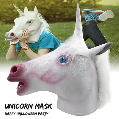 £6.90 • Buy Horse Head Costume Mask Halloween Fancy Parties Unicorn Mask Party Cosplay  HOT
