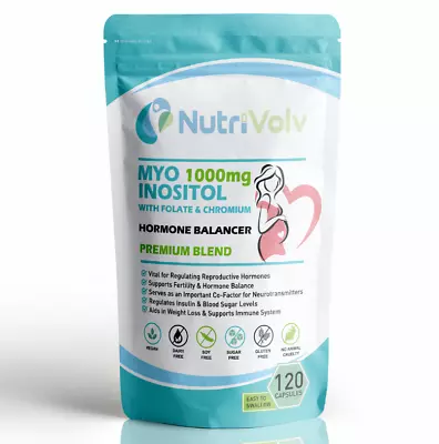 £14.99 • Buy Myo Inositol 1000mg With Folate & Chromium - 120 - Hormone Balancer PCOS Support