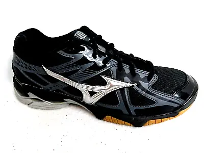 Mizuno Sneaker Womens Size 9W Volleyball Shoes Lace Up Black And Gray PYV0315 • $15.50