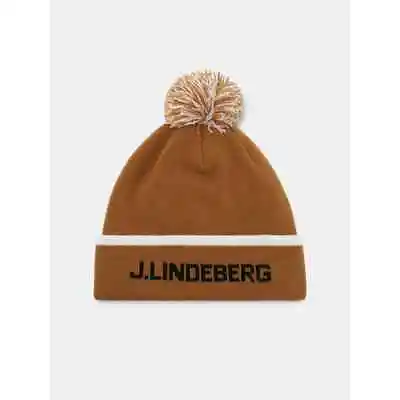 J. Lindeberg Men's STRIPE BEANIE AMAC06991 E116 Tiger Brown One Size NEW • $26.99