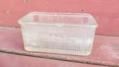 Vintage Ribbed Hoosier Clear Glass Salt Box • $15