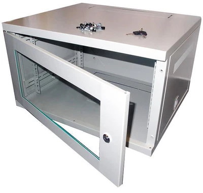 £142.29 • Buy Lms Data 19  Wall Mounted 6u Steel Cabinet In Grey 550x450x320mm (wxdxh)