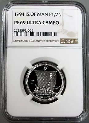 1994 PLATINUM ISLE OF MAN 250 MINTED 1/2oz NOBLE COIN NGC PROOF 69 UCAM • $1550