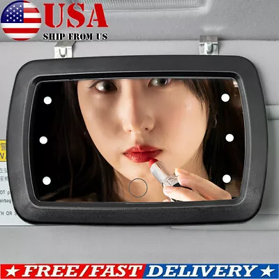 LED LIghted Car Sun Visor Vanity Mirror Clip On Make Up SunshadeLight Universal. • $11.94