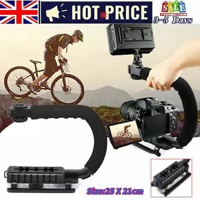 C/U Shape Video Handle Steadicam Stabilizer Grip Rig For Phone SLR Camera New • £10.39