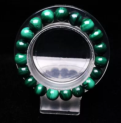10.6mm Genuine Natural Green Malachite Gemstone Beads Bracelet AAAA • $6