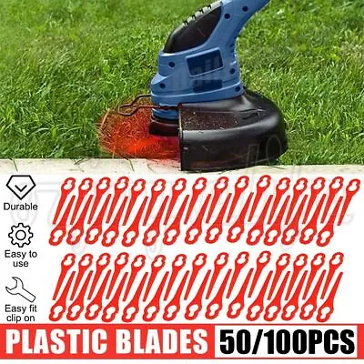 50/100X Grass Trimmer Plastic Blades For Crop Garden Weed Lawn OZITO BOSH KULLER • $12.55