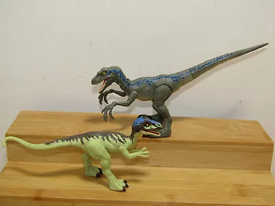 Jurassic World Dinosaur Lot Figure Dino Velociraptor Blue & Coelurus! • $18