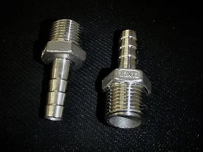 STAINLESS STEEL HOSE BARB 1/2 Npt - 7/16 Hose    HB-50-43 • $5.99