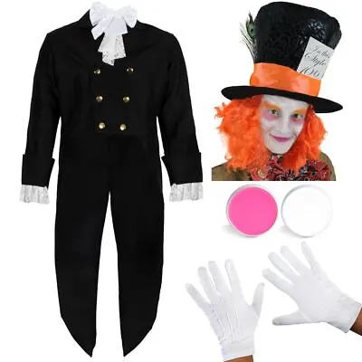 Men's Wonderland Mad Hatter World Book Day Fancy Dress Costume Unisex  • £22.99