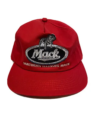 Vintage Mack Trucks Snapback Hat Trucker Patch Red K Products Cap • $119.96