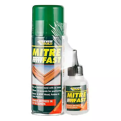 LARGE EVERBUILD MITRE MATE TWO PART INSTANT FAST BONDING GLUE - 50g & - 200 Ml.. • £10.99