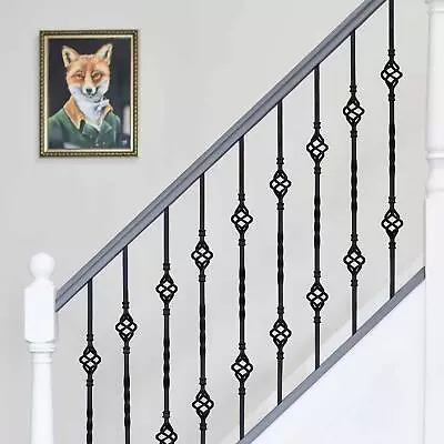 Black Double Basket Metal Stair Spindle - Spindle Only • £7