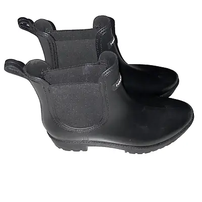  NAUTICA Boots Matte Black Chelsea Style  Rain Boots Women's SZ 9 • $30