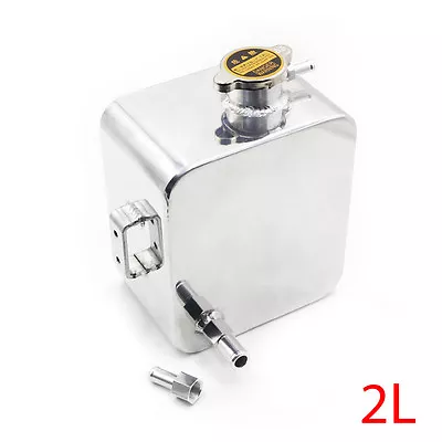 Universal 2L Aluminium Alloy Water Coolant Header Overflow Expansion Tank Polish • $39.99