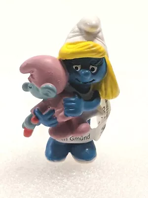 The Smurfs “Smurfette With Baby” #20192 Schleich Peyo 1983 Vintage Figure • $19.99