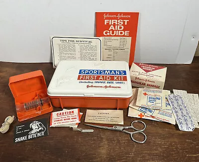 Vintage Johnson & Johnson Sportsman's First Aid Kit & Snake Bite Unit Untested • $29.75