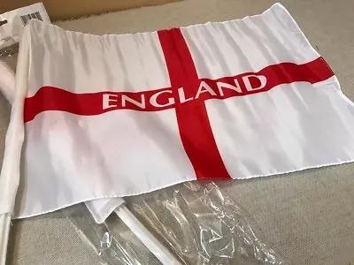 £4.99 • Buy 12 X ENGLAND CAR WINDOW FLAGS EURO 2021 SHOP GUTTER FLAG CAR SHOWROOM COME ON