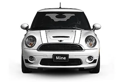 White And Black Hood Stripes Laminated For Mini Cooper 2007-2013 R56 - Exact Fit • $39