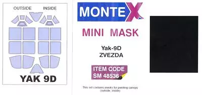 Montex 1/48 YAKOVLEV Yak-9D CANOPY PAINT MASK Zvezda • $5.50