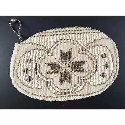 Vintage Small Seed Bead Beaded Style Clutch Purse Great Gatsby Flapper Art Deco • $24