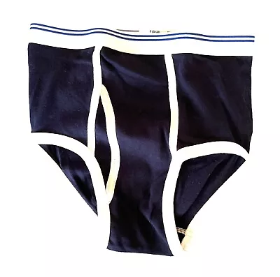  Blue/White  Vintage Unbranded 2XBlue Lines Navy/White  Fly Brief - Men's S • $20