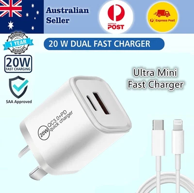 MINI 20W USB Type C Wall Charger Fast PD Dual Power Adapter IPhone 13 12 Android • $5.99