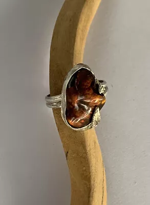 Native American Old Pawn Ring Fire Agate Sterling Silver  Navajo Mens ? Vtg 11 • $295