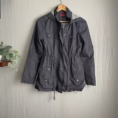 Merona Women's Small Gray Hooded Windbreaker Water Resistant Jacket • $15