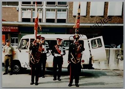 Military Photograph Queens Lancashire Regiment Colour Party With Armed Guards • £3.50